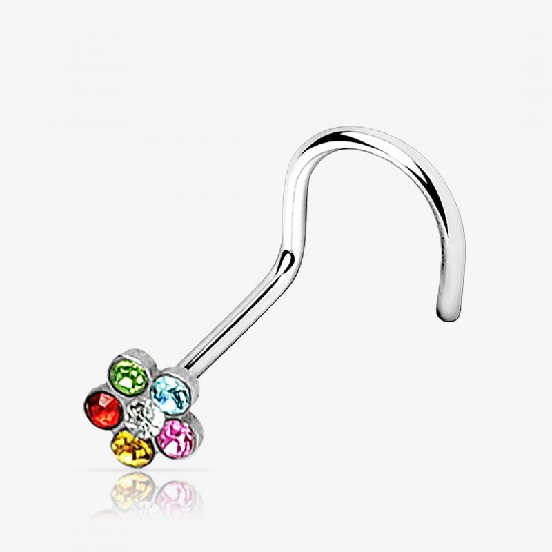 Piercing Nariz em U - Flor de Cristais é na ALARGS