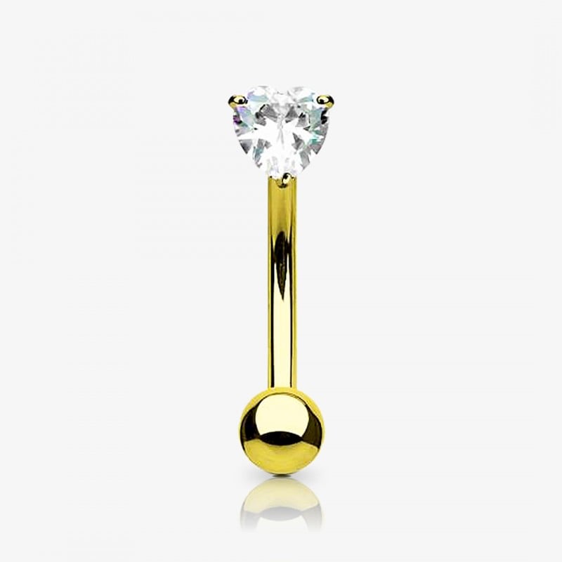 Piercing de Ouro Branco 18k Supercílio/Sobrancelha com Bolinha ac07003 -  Joiasgold Mobile